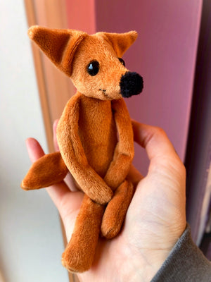 TINY RED FOX - Mini Handmade Luxury Weighted Fox Doll