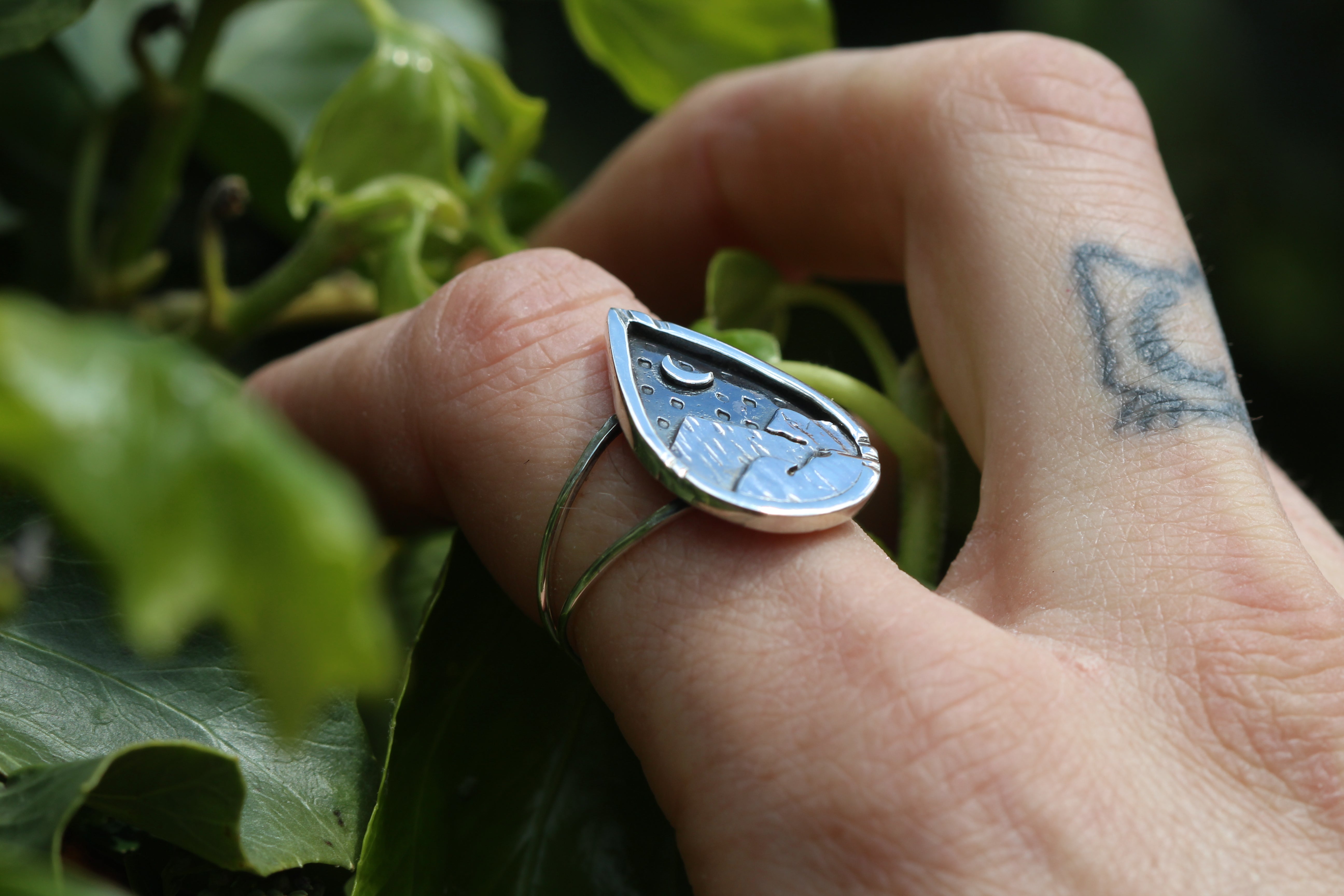 EXPLORE - Handmade Sterling Silver Landscape Ring Size P/7.5