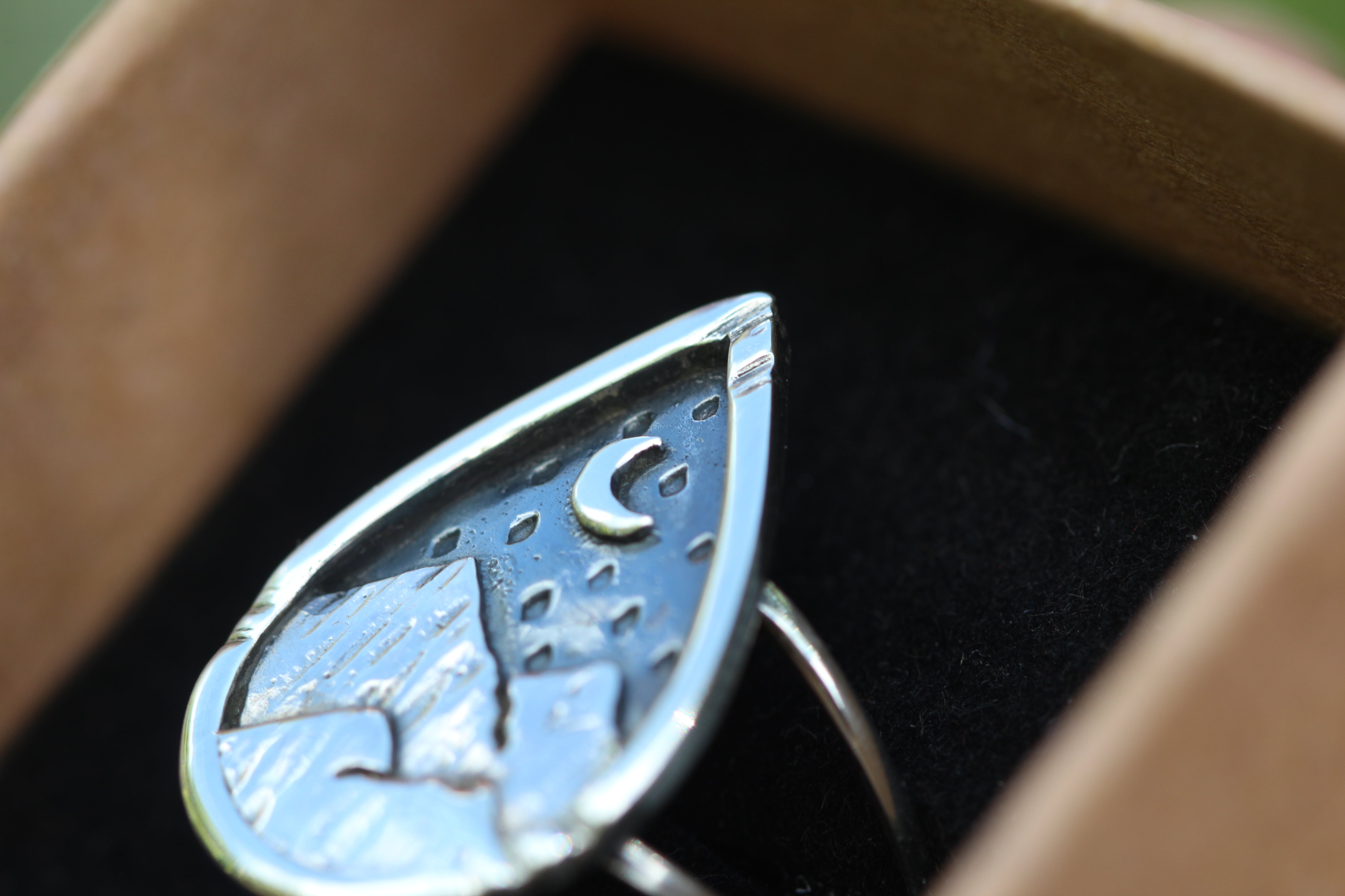 EXPLORE - Handmade Sterling Silver Landscape Ring Size P/7.5