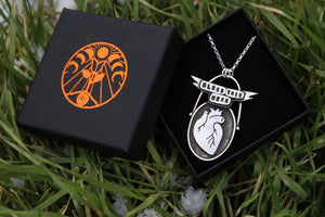 BLESS THIS MESS Handmade Sterling Silver Anatomical Heart Necklace