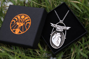 BLESS THIS MESS Handmade Sterling Silver Anatomical Heart Necklace