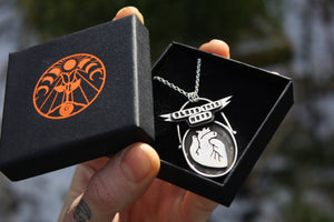 BLESS THIS MESS Handmade Sterling Silver Anatomical Heart Necklace