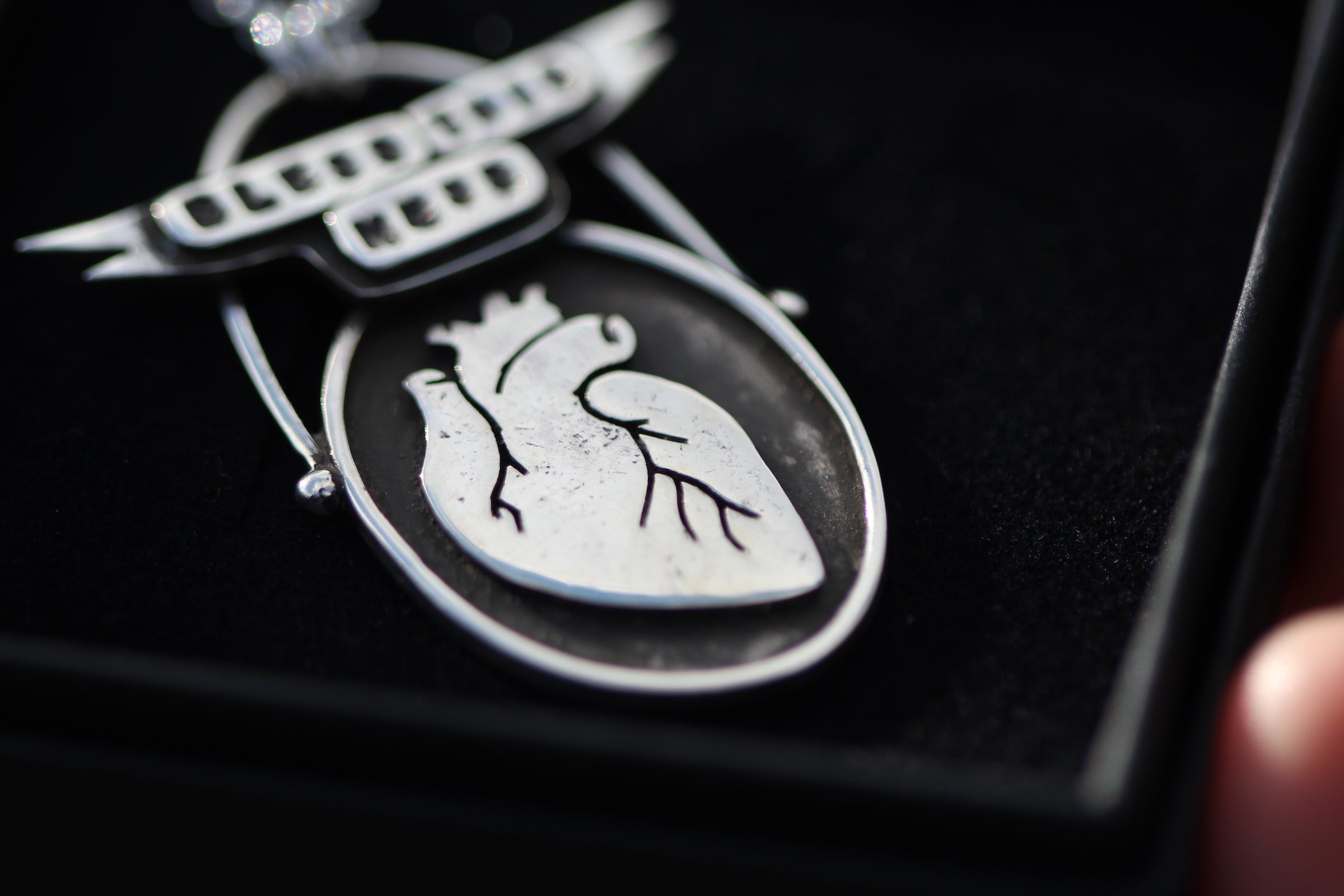 BLESS THIS MESS Handmade Sterling Silver Anatomical Heart Necklace