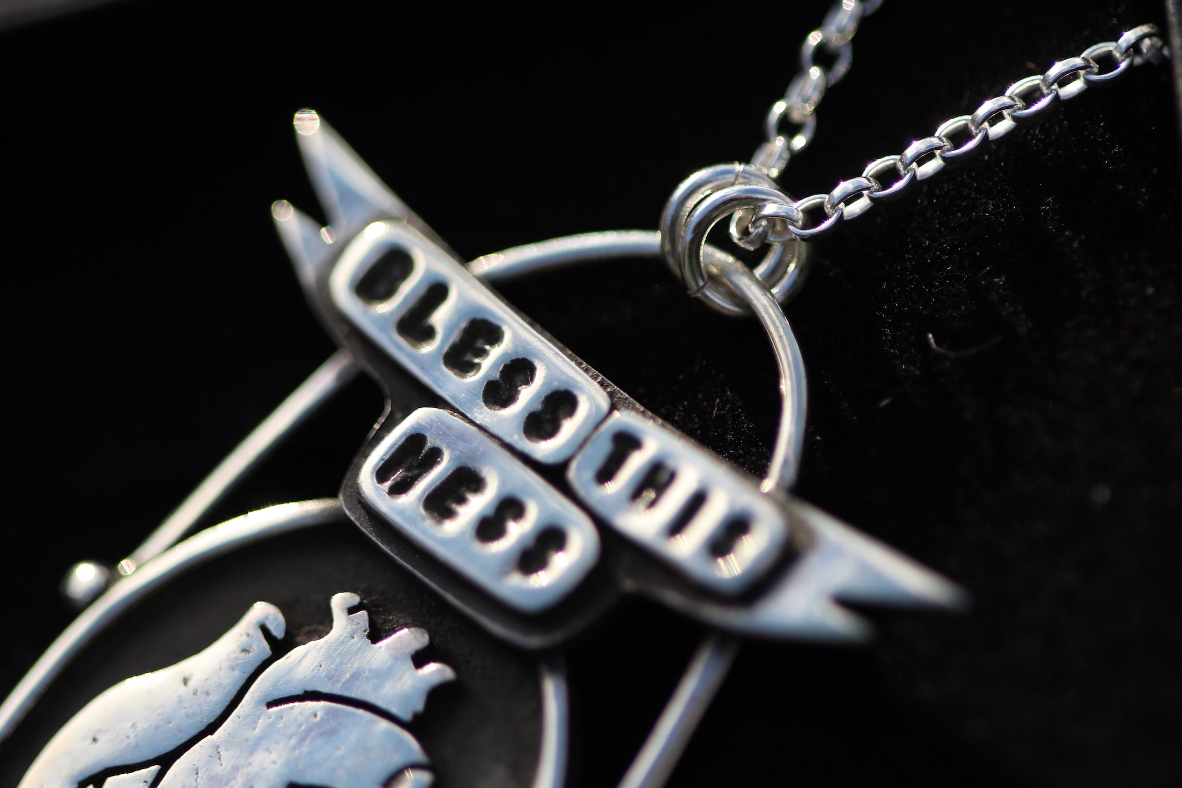 BLESS THIS MESS Handmade Sterling Silver Anatomical Heart Necklace