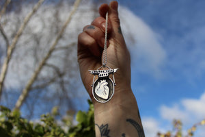 BLESS THIS MESS Handmade Sterling Silver Anatomical Heart Necklace