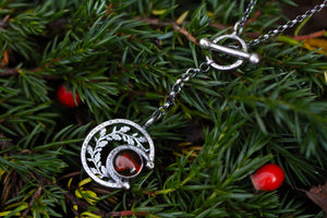 MOONFIRE Sterling Silver Necklace with Amber