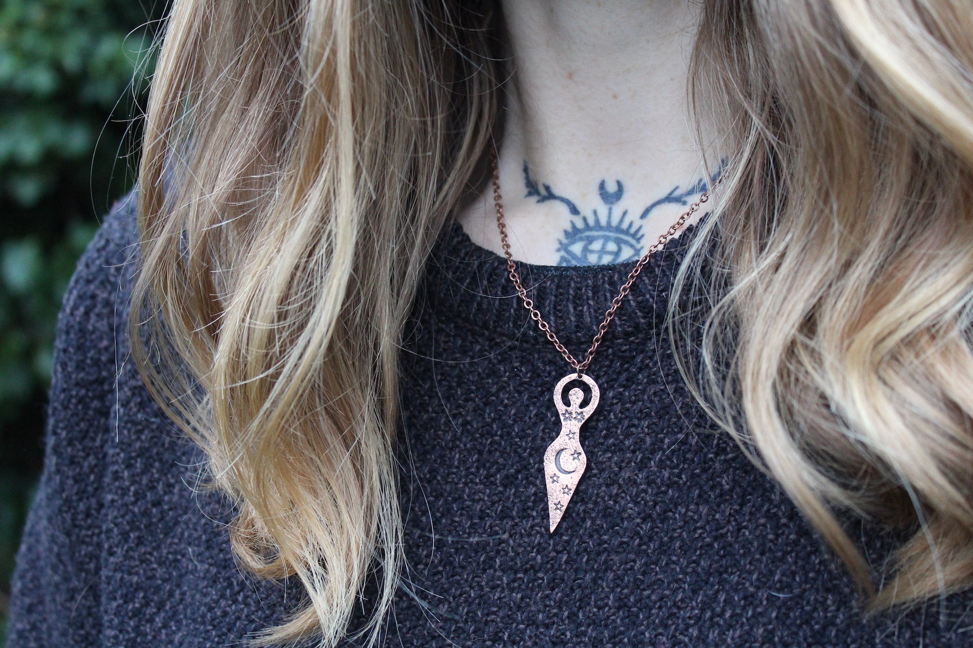 MAMA COSMOS Handmade Copper Goddess Necklace