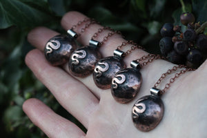 DARK MOON Handmade Copper & Sterling Silver Necklace