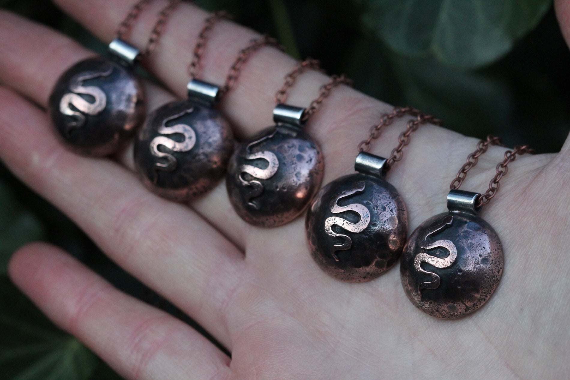 DARK MOON Handmade Copper & Sterling Silver Necklace