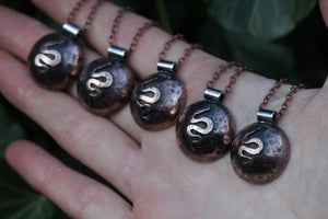 DARK MOON Handmade Copper & Sterling Silver Necklace