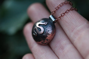 DARK MOON Handmade Copper & Sterling Silver Necklace