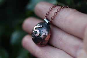 DARK MOON Handmade Copper & Sterling Silver Necklace