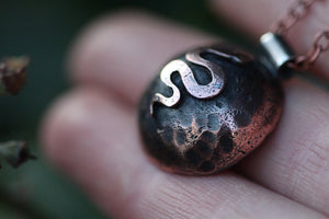 DARK MOON Handmade Copper & Sterling Silver Necklace
