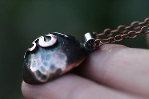 DARK MOON Handmade Copper & Sterling Silver Necklace