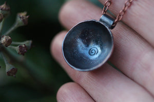 DARK MOON Handmade Copper & Sterling Silver Necklace
