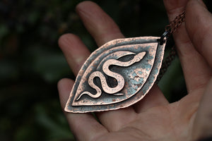 SERPENT YONI Handmade Copper Necklace