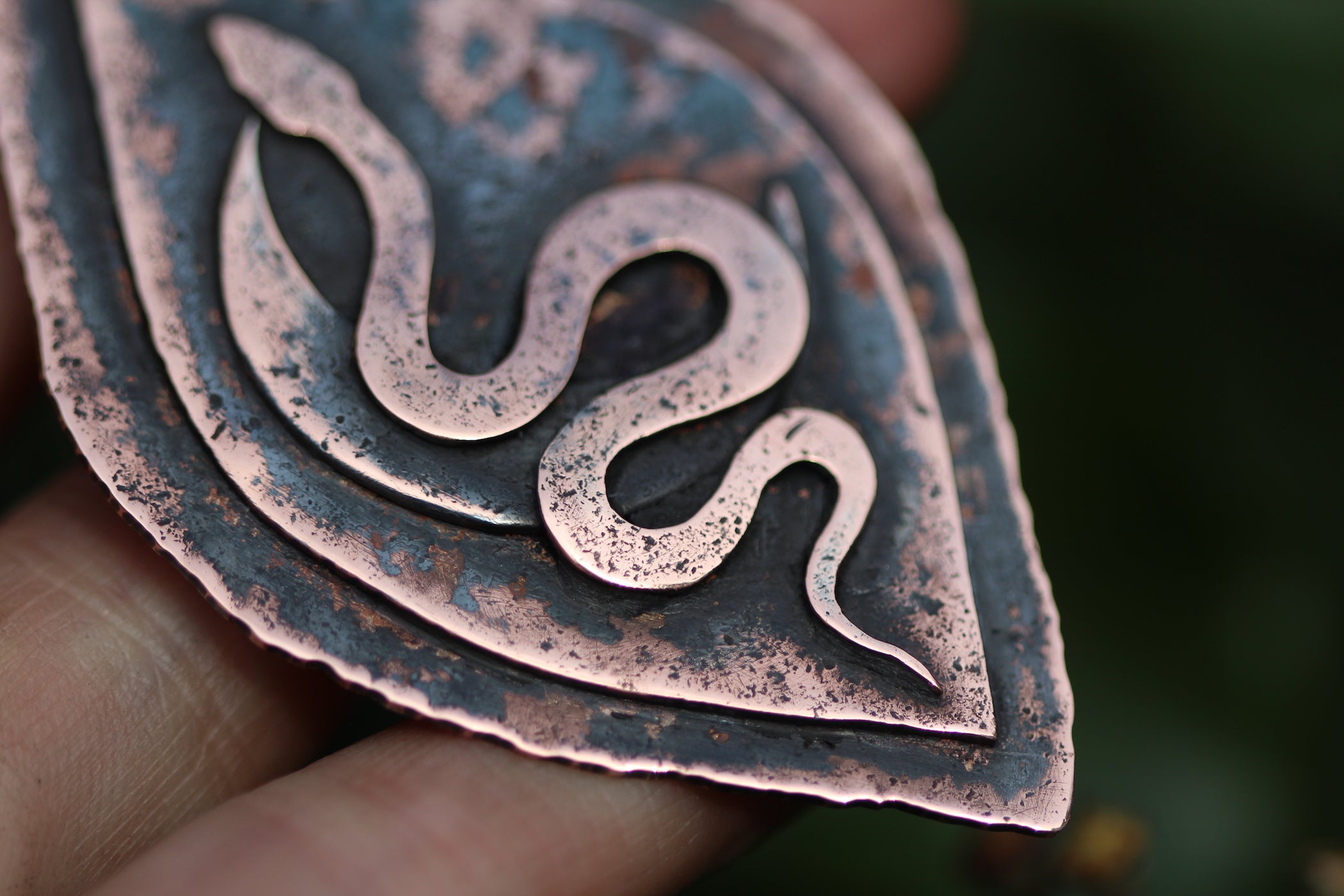 SERPENT YONI Handmade Copper Necklace