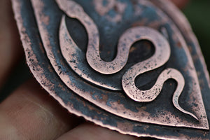 SERPENT YONI Handmade Copper Necklace