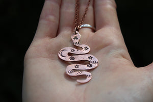 COSMIC SERPENT Handmade Recycled Copper Necklace