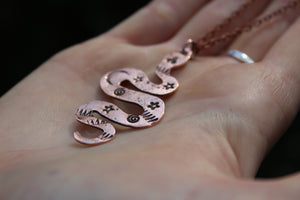 COSMIC SERPENT Handmade Recycled Copper Necklace