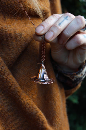 HOCUS POCUS Handmade Copper Witches Hat Necklace