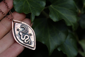 SERPENT YONI Handmade Copper Necklace