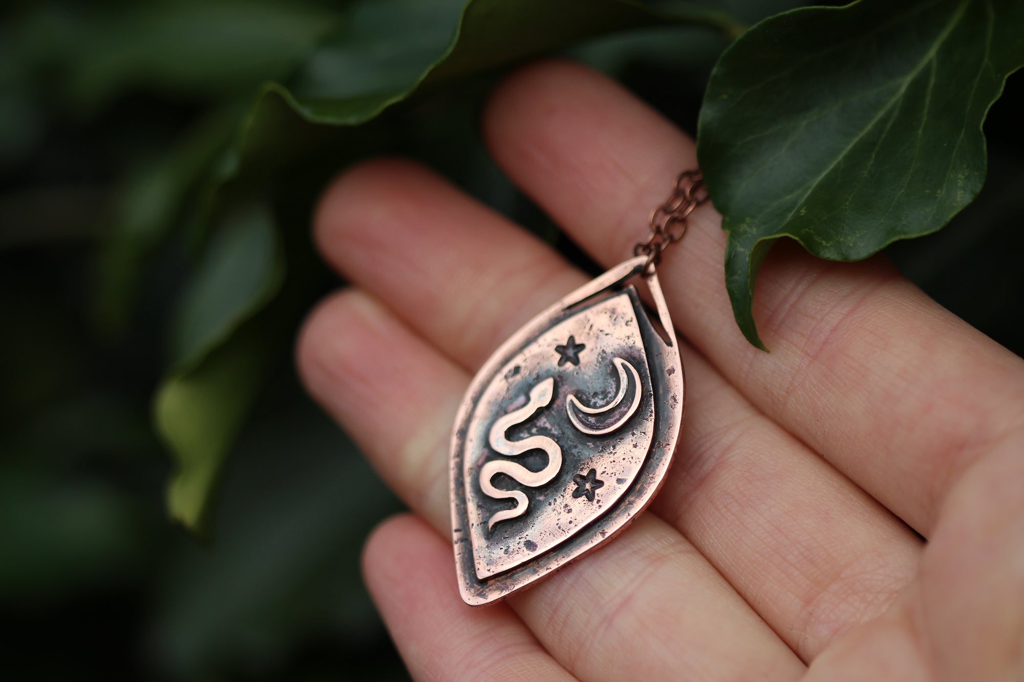 SERPENT YONI Handmade Copper Necklace