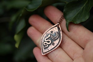 SERPENT YONI Handmade Copper Necklace
