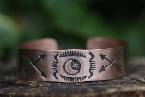 AS ABOVE SO BELOW Stamped Copper Cuff (Adjustable)