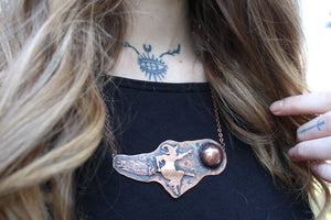 DRAWING DOWN THE MOON Handmade Copper Witch Necklace
