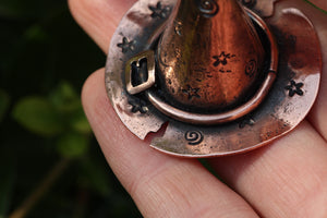 WITCHES CURSE Handmade Copper 3D Witches Hat Necklace