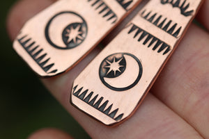 WILD ABANDON Handmade Stamped Copper Earrings