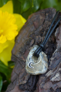 OCEAN ORACLE Sterling Silver Hag Stone Necklace