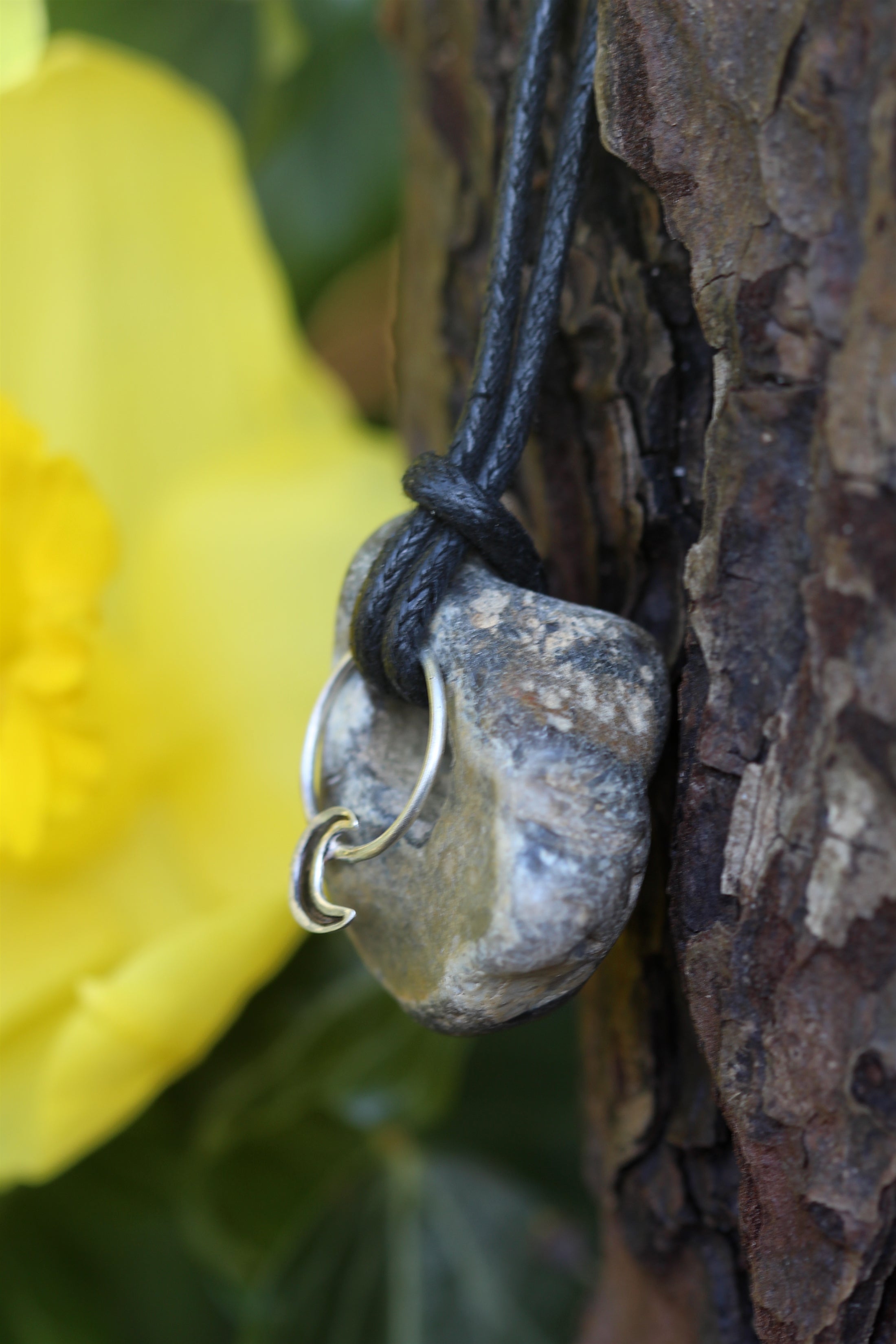 OCEAN ORACLE Sterling Silver Hag Stone Necklace