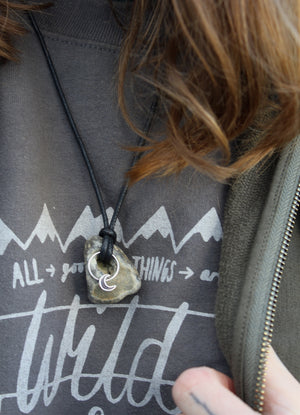 OCEAN ORACLE Sterling Silver Hag Stone Necklace