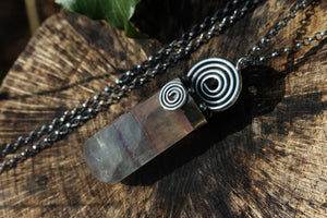 UNWIND Fluorite & Sterling Silver Massage Crystal Necklace