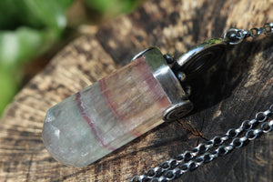 UNWIND Fluorite & Sterling Silver Massage Crystal Necklace