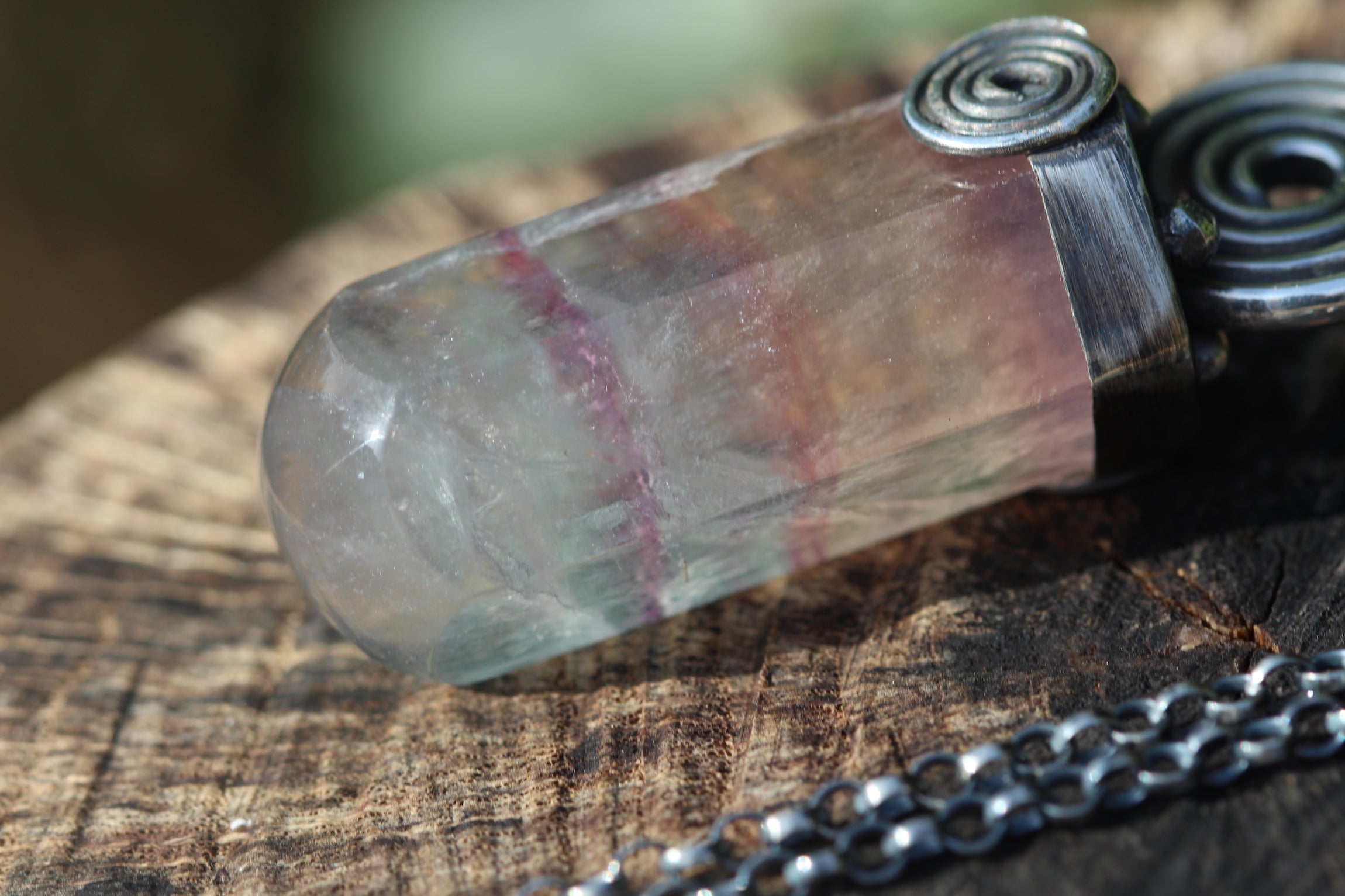 UNWIND Fluorite & Sterling Silver Massage Crystal Necklace