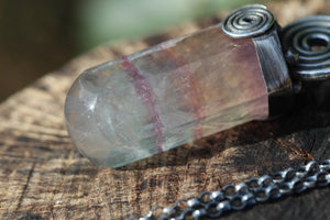 UNWIND Fluorite & Sterling Silver Massage Crystal Necklace