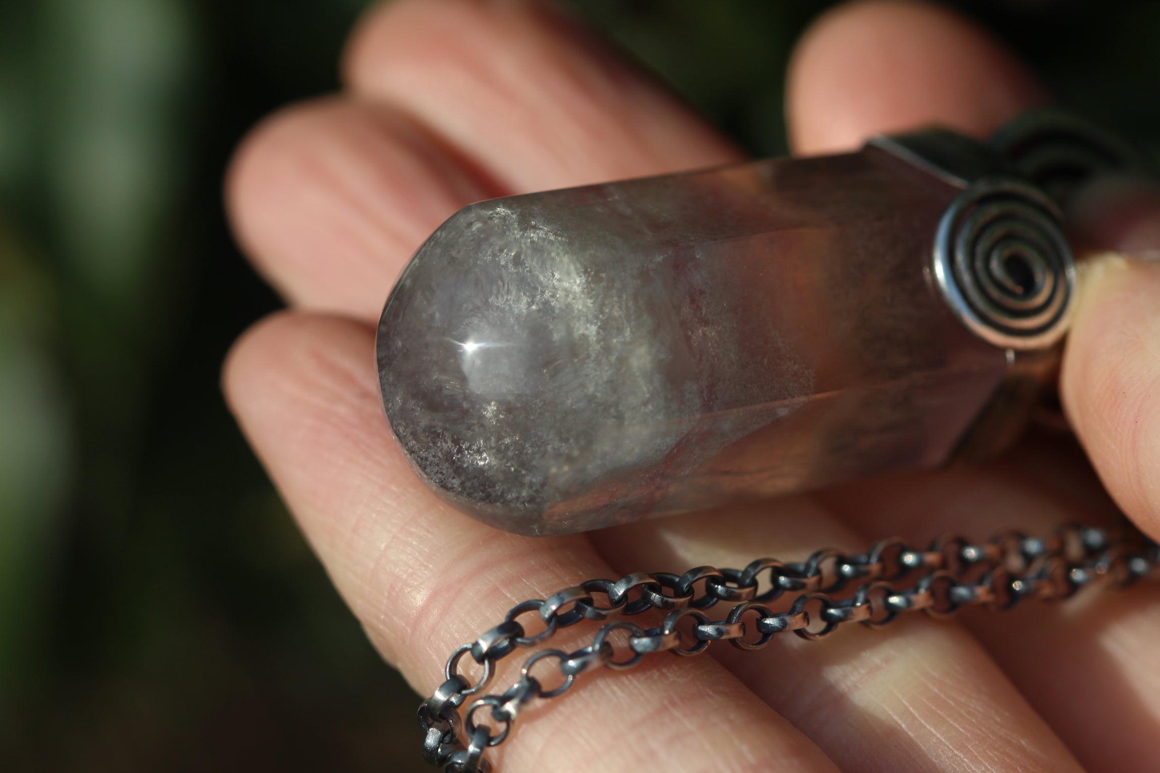 UNWIND Fluorite & Sterling Silver Massage Crystal Necklace