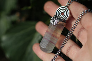 UNWIND Fluorite & Sterling Silver Massage Crystal Necklace