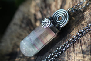 UNWIND Fluorite & Sterling Silver Massage Crystal Necklace
