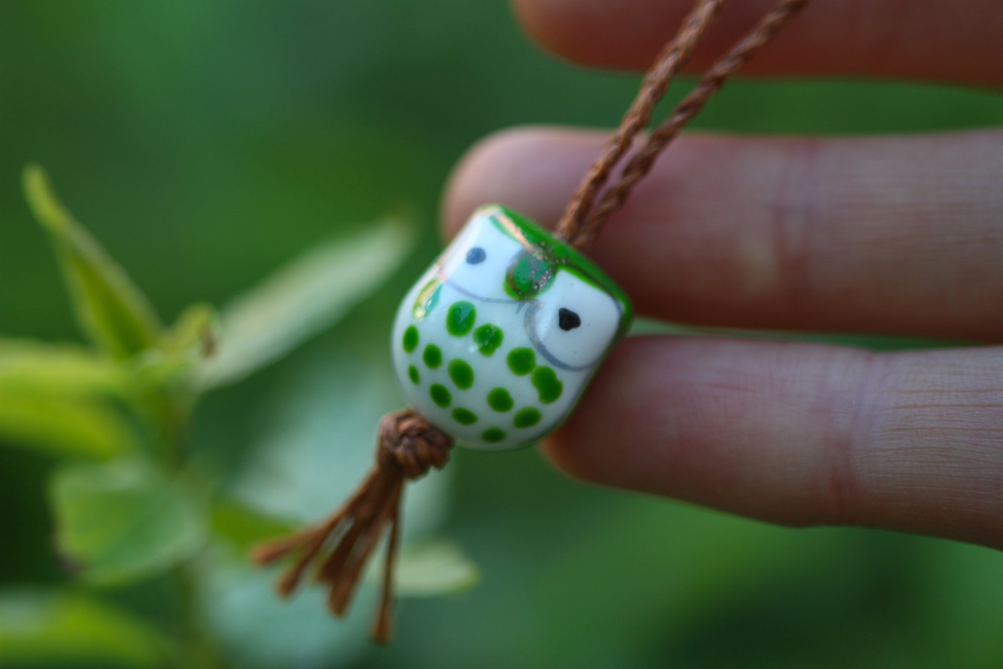 Green Owl Handmade Elder Wood Whistle