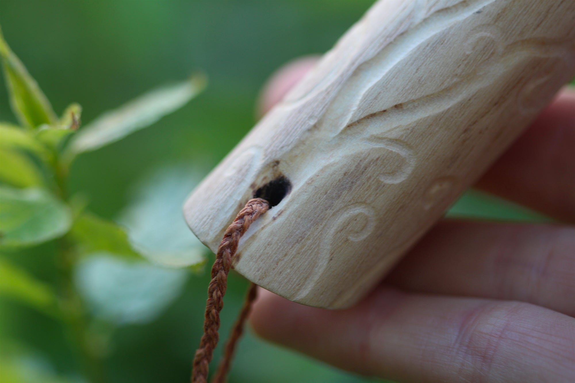 Green Owl Handmade Elder Wood Whistle