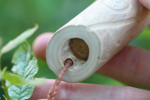 Green Owl Handmade Elder Wood Whistle