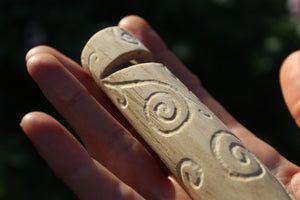 Green Owl Handmade Elder Wood Whistle