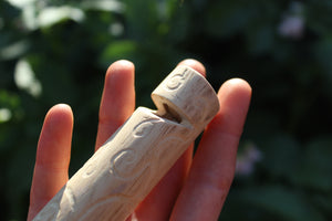 Green Owl Handmade Elder Wood Whistle