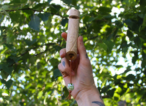 Green Owl Handmade Elder Wood Whistle