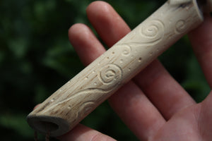 Dark Blue Owl Handmade Elder Wood Whistle