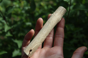Dark Blue Owl Handmade Elder Wood Whistle